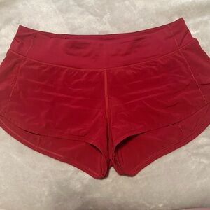 Lululemon Wine Red Speed Up Low-Rise Lined Shorts 2.5